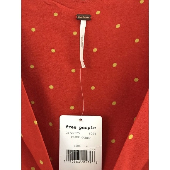 Free People | All Yours Polka Dot Dress Womens Size 4 Red Mini Fit Flare - Picture 10 of 11